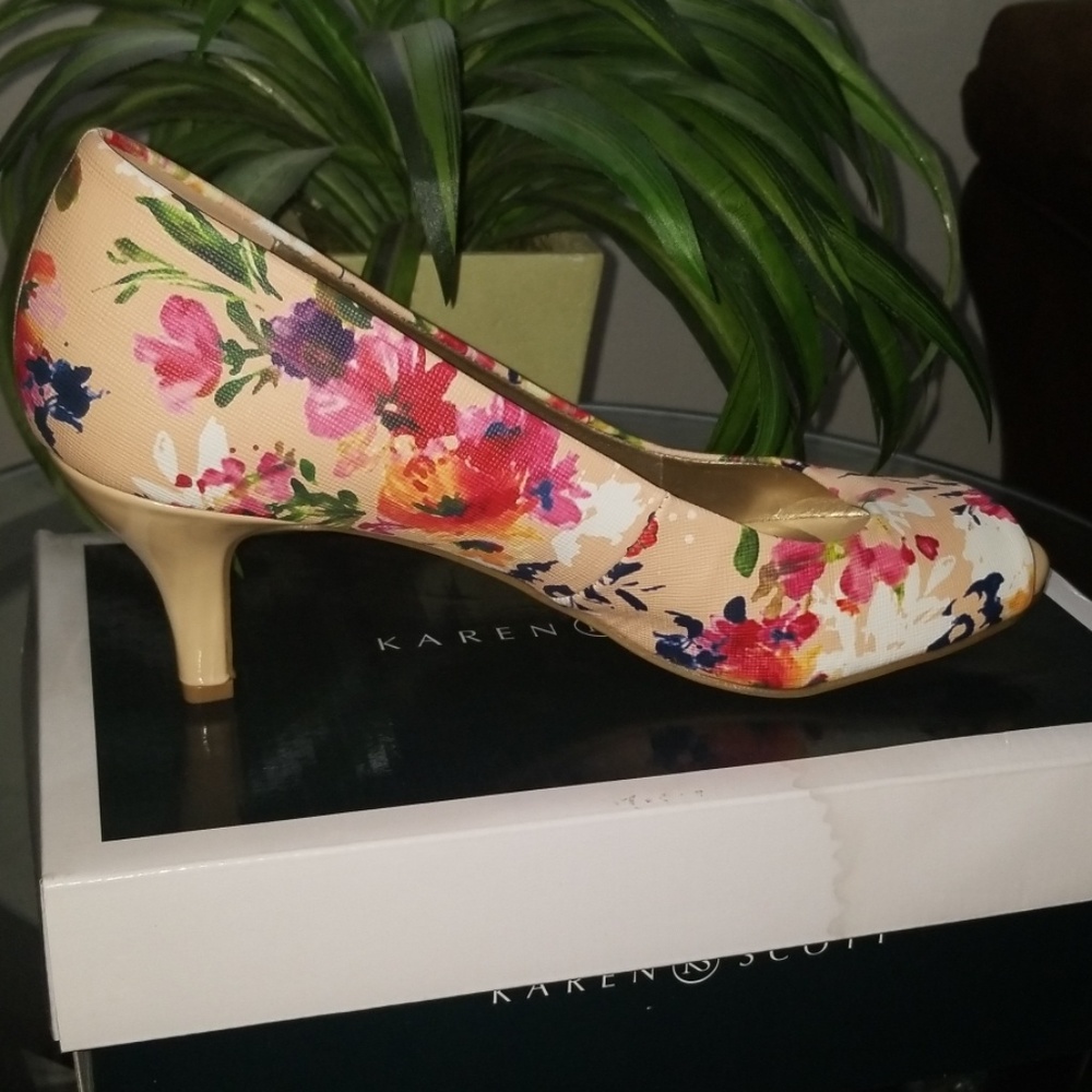 Karen scott mory peep-toe pumps rose multi